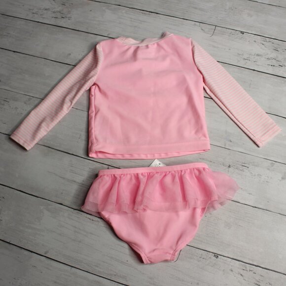 Carter's Baby Girl Rashguard Swimsuit Set Size 9 Months Pink Unicorn 2 Pc - Picture 5 of 6